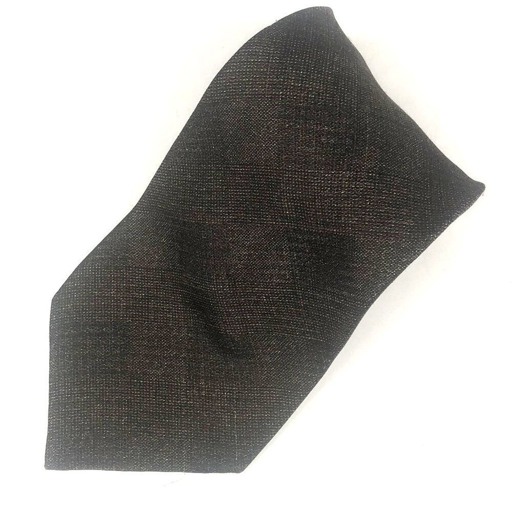 Emanuel Ungaro Paris 100% Silk Necktie Made in Italy Brown Textured Woven